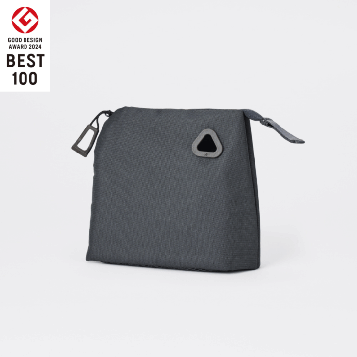 uF STAND POUCH M CHARCOAL GRAY / スタンドポーチ Mサイズ チャコールグレー